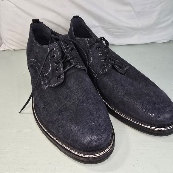 Cole Haan Frankland Grand Plain Toe Oxford Shoe Navy Nubuck Leather Size 11.5 - Picture 2 of 7
